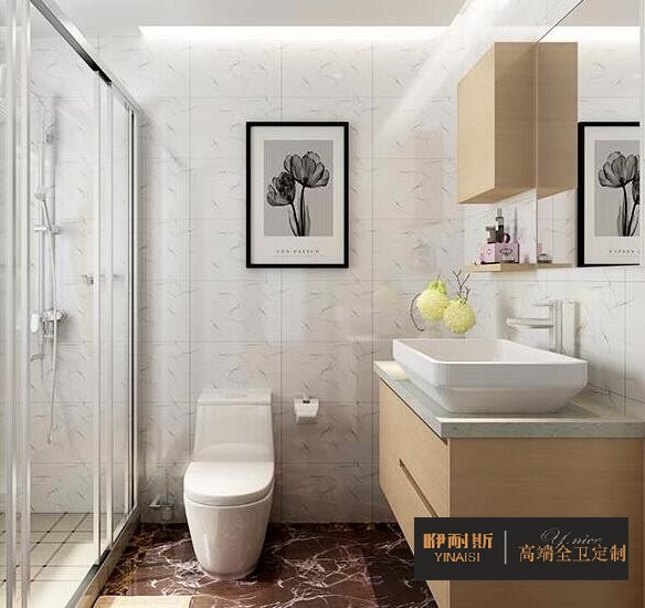 小巧的吊柜，滿足衛(wèi)生間日常收納;設(shè)置隔板，方便洗漱用品擺放。